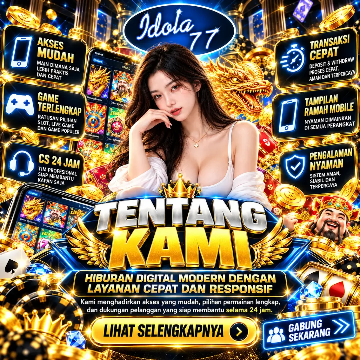 Banner halaman Tentang IDOLA77: IDOLA77: Kenali Akses, Pilihan Slot, dan Informasi Layanannya